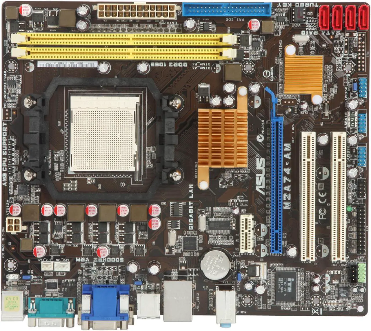 Alt view image 3 of 5 - ASUS M2A74-AM AM3/AM2+/AM2 AMD 740G Micro ATX AMD Motherboard