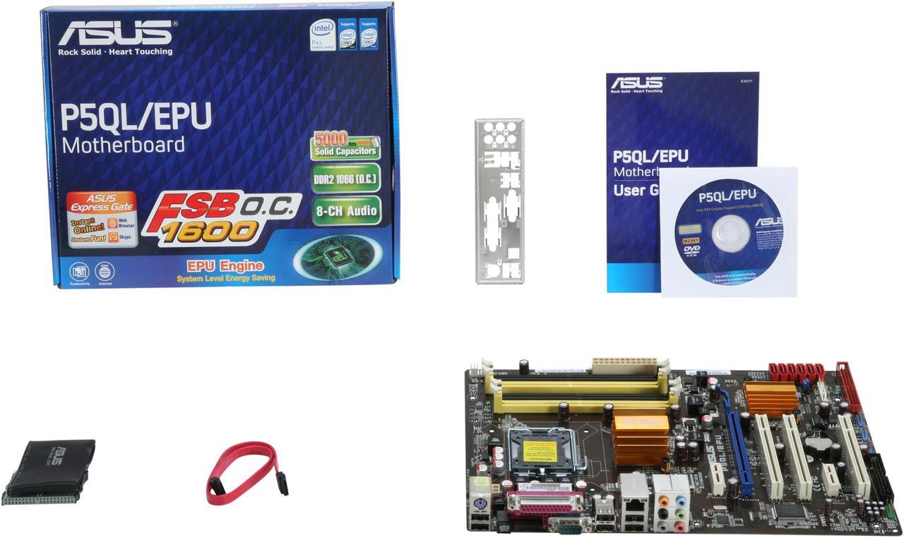 Alt view image 5 of 5 - ASUS P5QL/EPU LGA 775 Intel P43 ATX Intel Motherboard