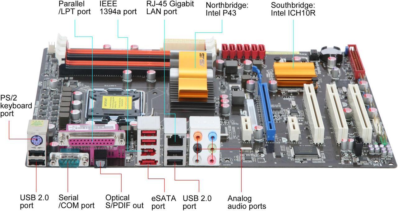 Alt view image 2 of 5 - ASUS P5P43TD Pro LGA 775 Intel P43 ATX Intel Motherboard