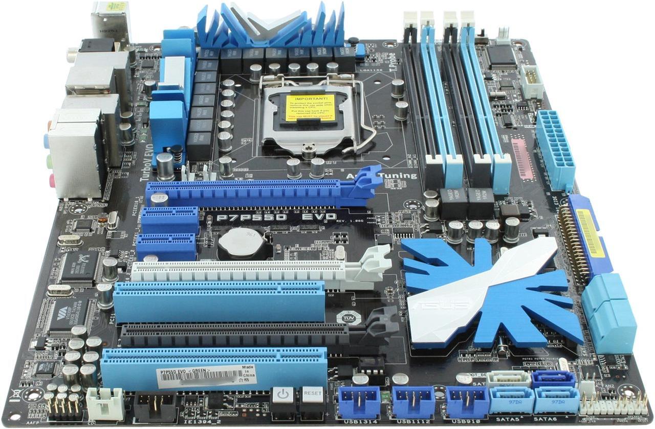 Alt view image 2 of 11 - ASUS P7P55D EVO LGA 1156 Intel P55 ATX Intel Motherboard