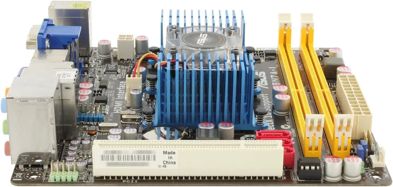 Alt view image 2 of 11 - ASUS AT3N7A-I Intel Atom 330 (1M Cache, 1.6GHz, Dual-Core) NVIDIA ION Mini ITX Motherboard / CPU Combo