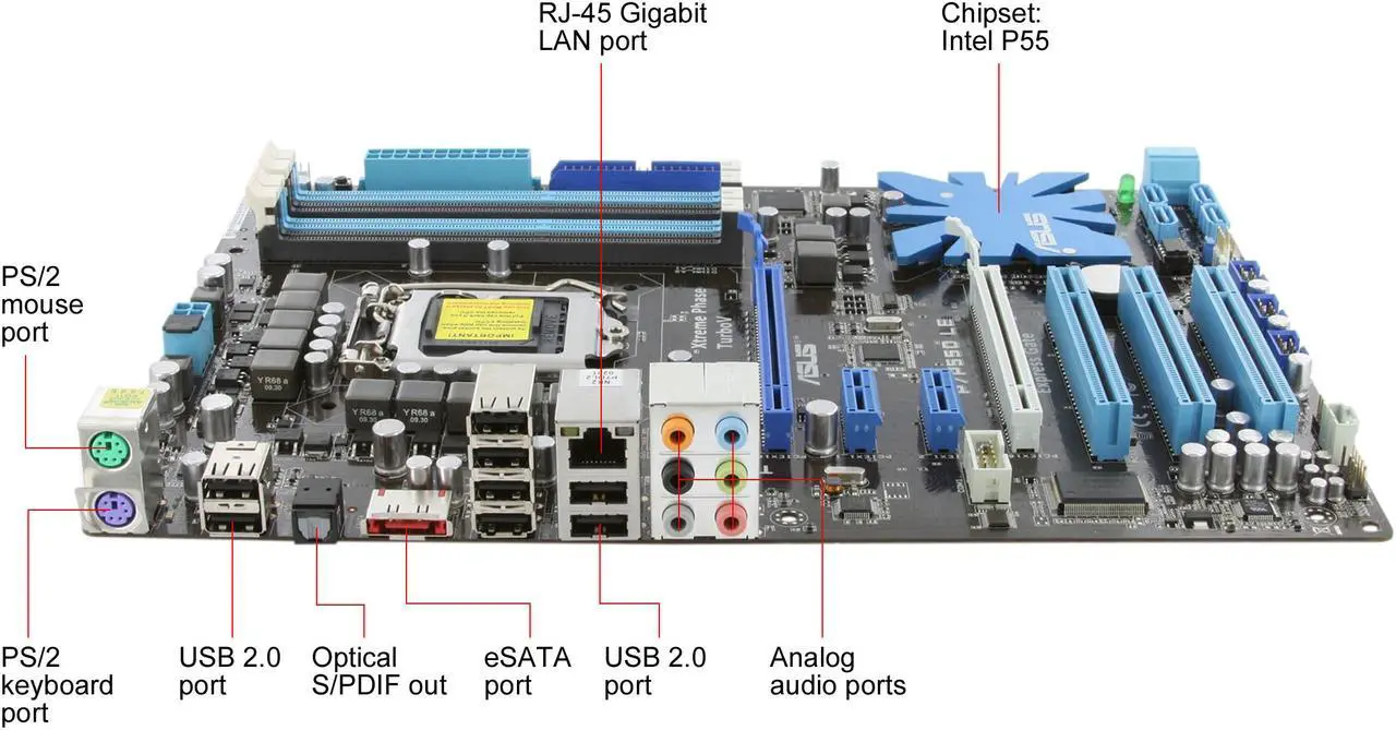 Alt view image 8 of 11 - ASUS P7P55D LE LGA 1156 Intel P55 ATX Intel Motherboard