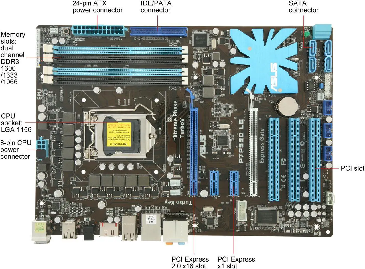 Alt view image 9 of 11 - ASUS P7P55D LE LGA 1156 Intel P55 ATX Intel Motherboard