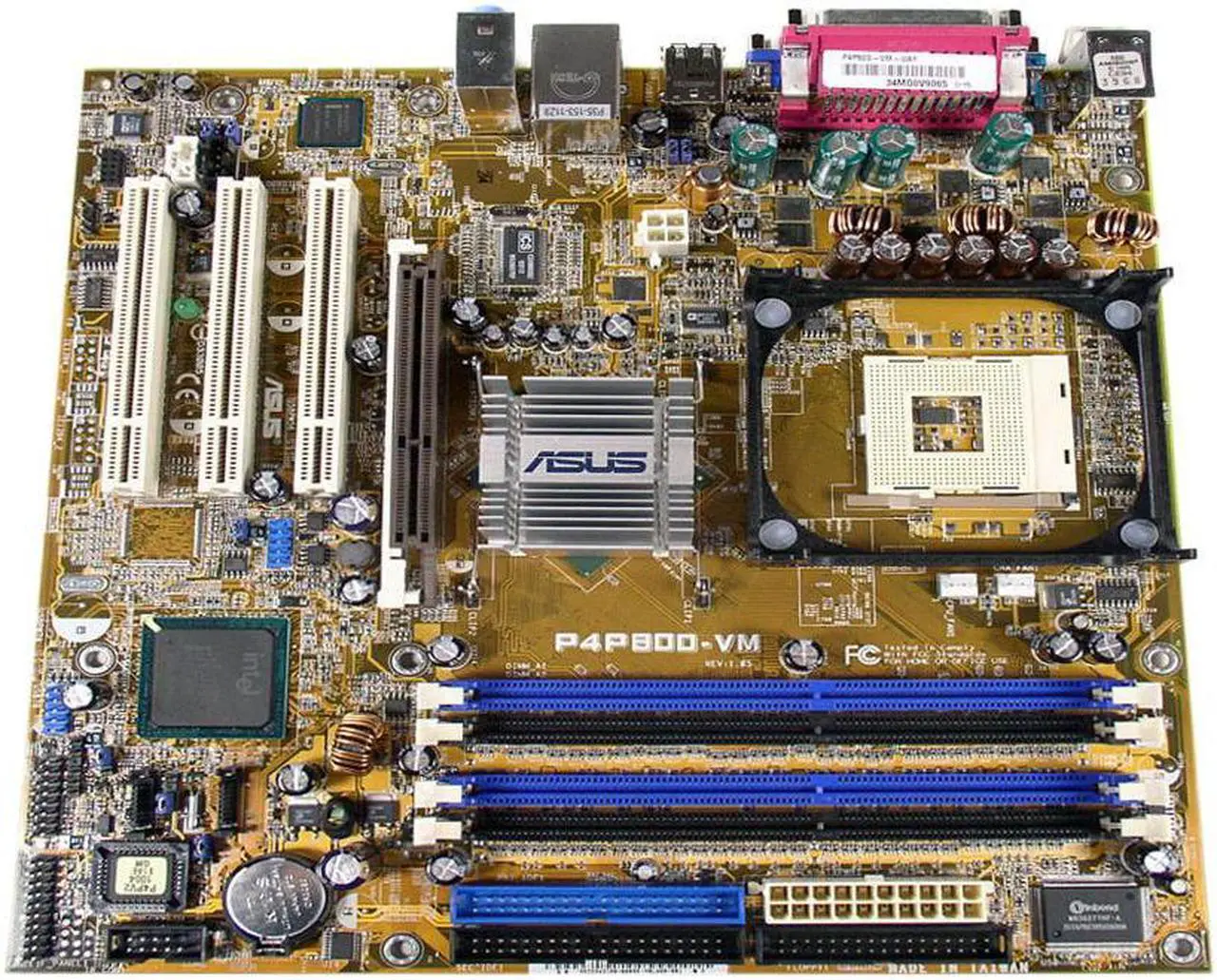 Alt view image 2 of 4 - ASUS P4P800-VM Socket 478 Intel 865G Micro ATX Intel Motherboard