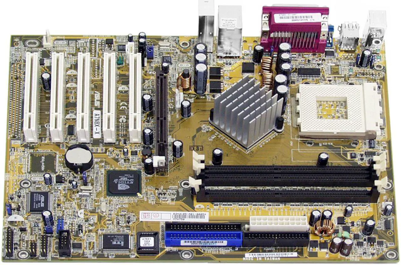 Alt view image 2 of 4 - ASUS A7N8X-X 462(A) NVIDIA nForce2 400 ATX AMD Motherboard