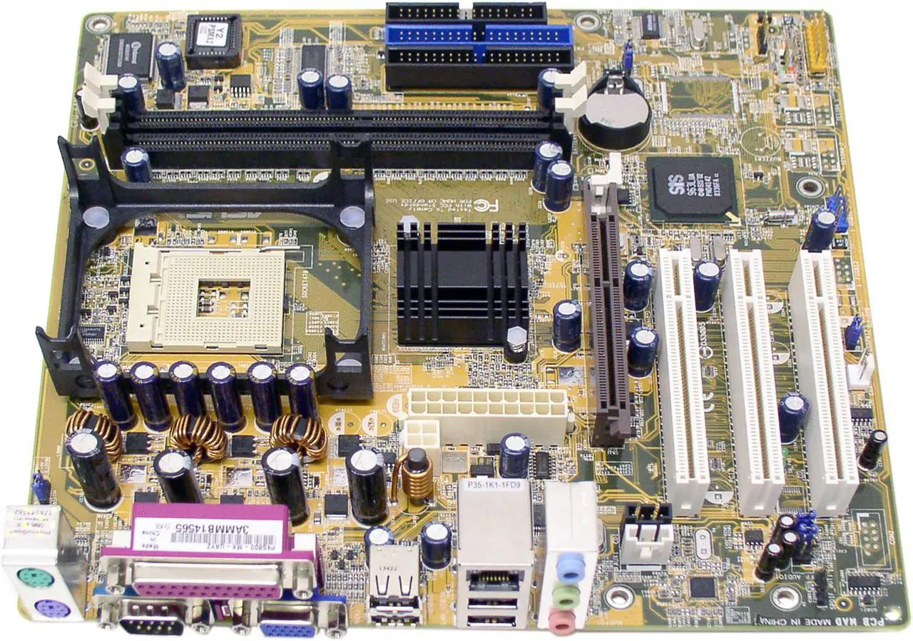 Alt view image 2 of 4 - ASUS P4S800-MX Socket 478 SiS 661FX Micro ATX Intel Motherboard