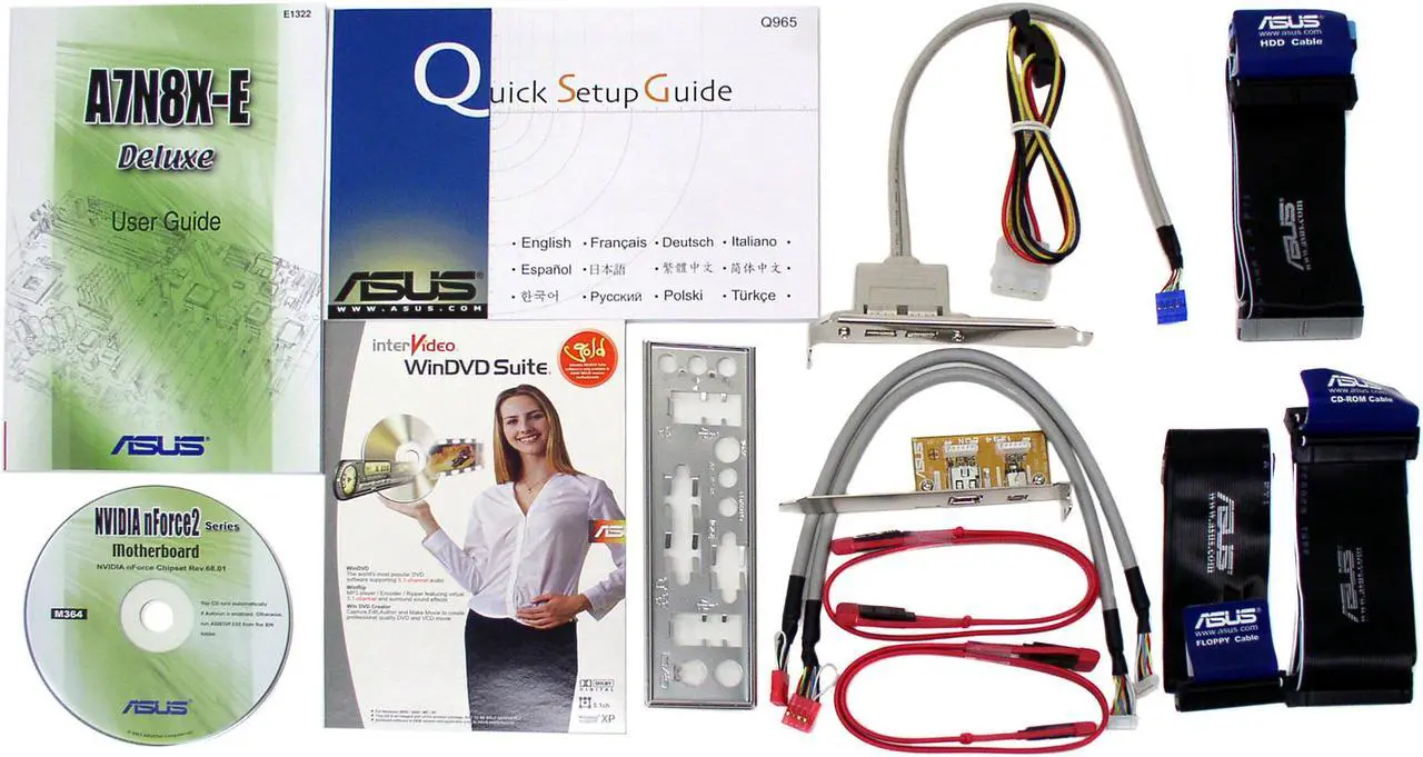 Alt view image 3 of 4 - ASUS A7N8X-E Deluxe 462(A) NVIDIA nForce2 Ultra 400 ATX AMD Motherboard
