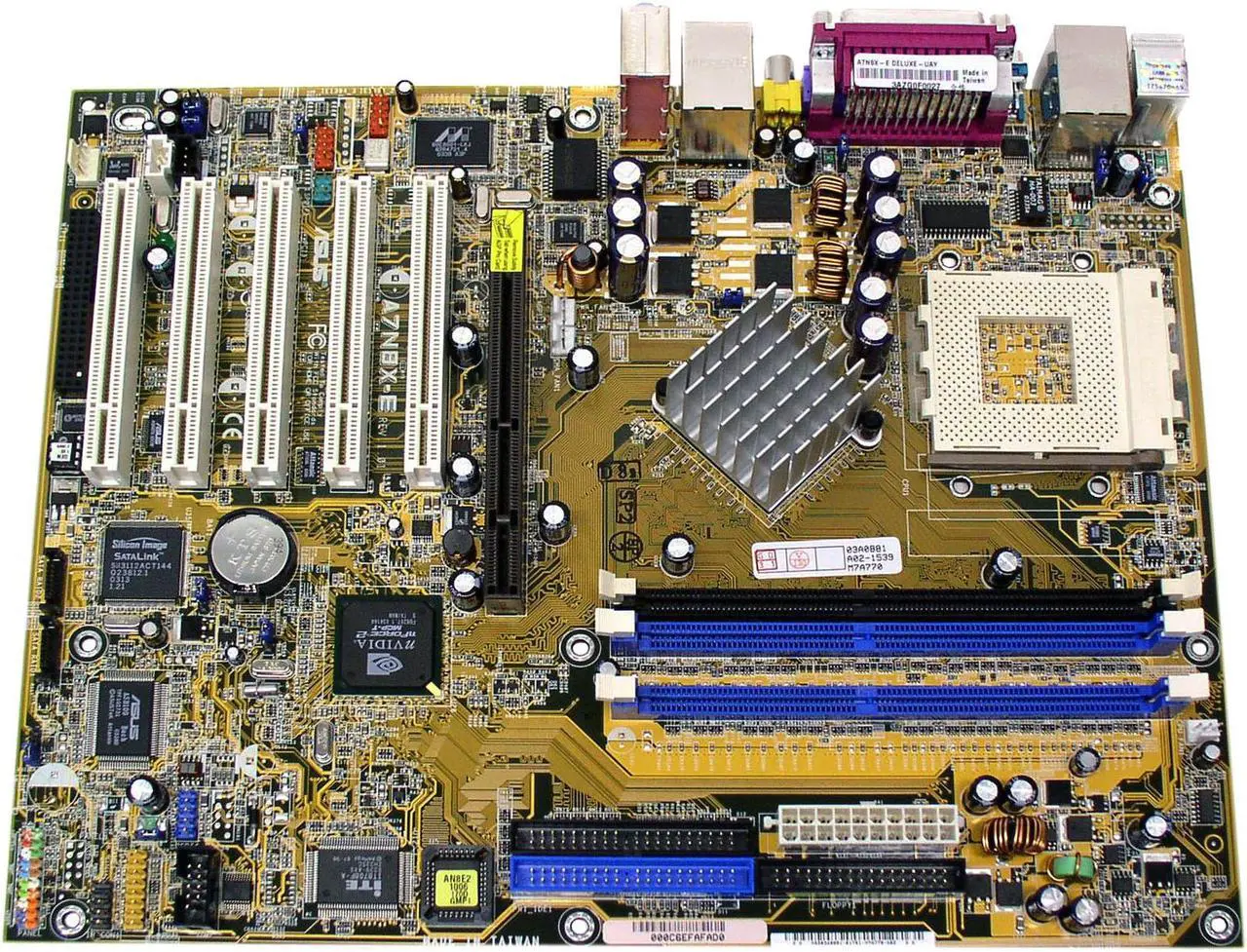 Alt view image 2 of 4 - ASUS A7N8X-E Deluxe 462(A) NVIDIA nForce2 Ultra 400 ATX AMD Motherboard
