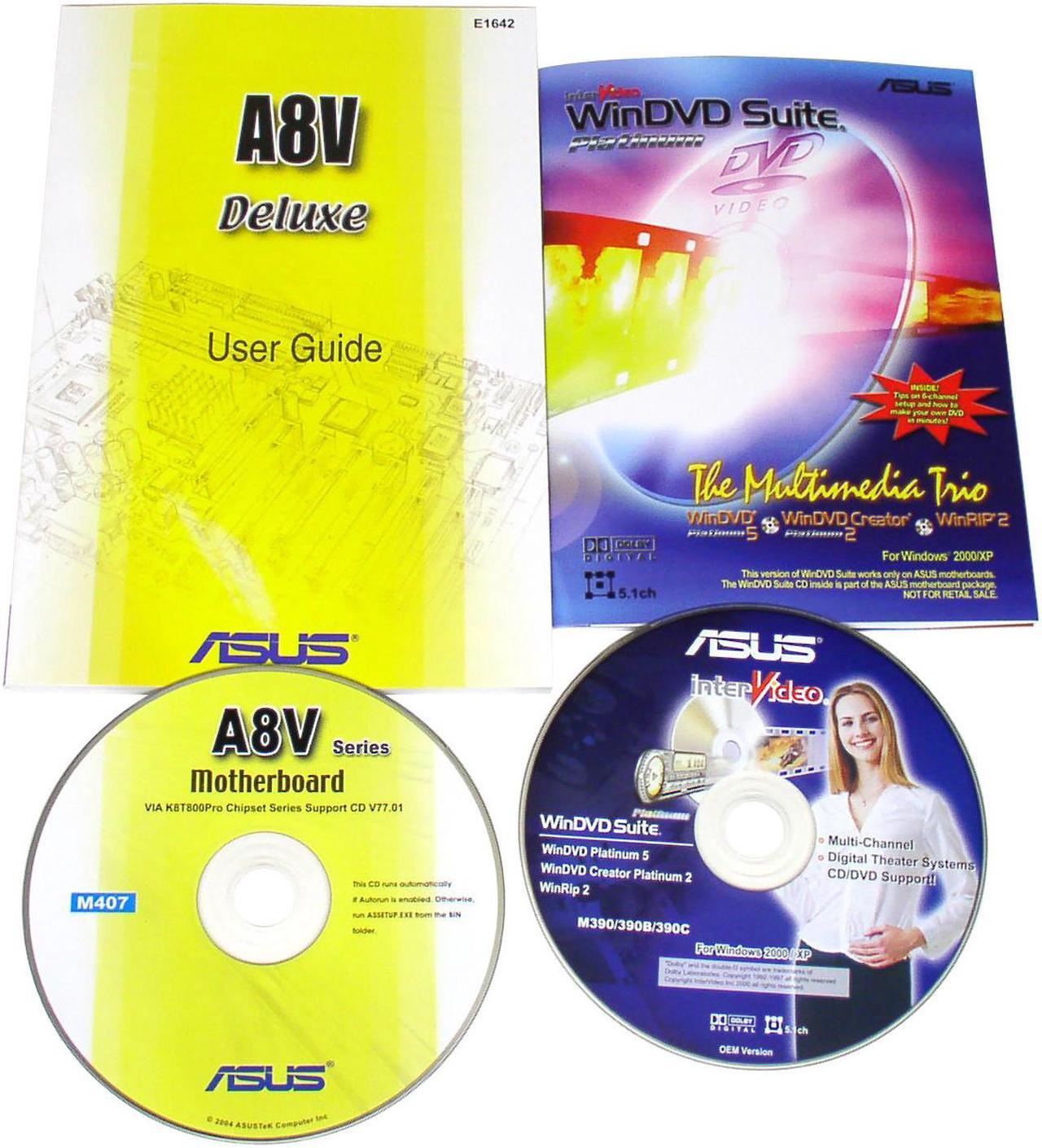 Alt view image 5 of 6 - ASUS A8V DELUXE 939 VIA K8T800 Pro ATX AMD Motherboard