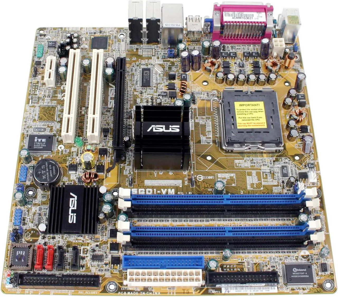 Alt view image 2 of 4 - ASUS P5GD1-VM LGA 775 Intel 915G Micro ATX Intel Motherboard