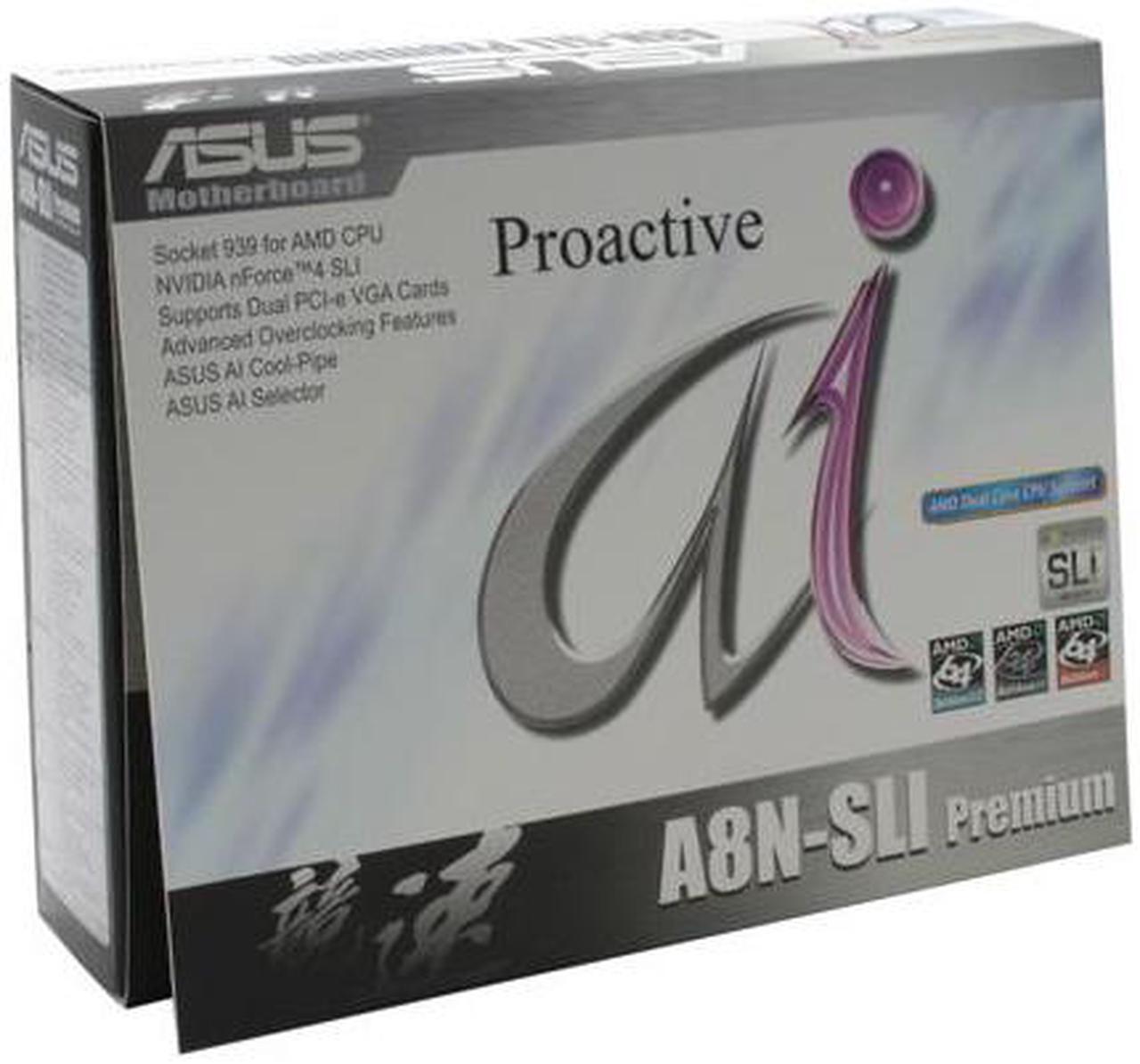 Alt view image 6 of 6 - ASUS A8N-SLI Premium 939 NVIDIA nForce4 SLI ATX AMD Motherboard