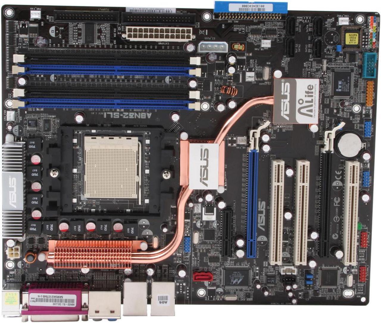Alt view image 3 of 6 - ASUS A8N32-SLI Deluxe 939 NVIDIA nForce4 SLI X16 ATX AMD Motherboard