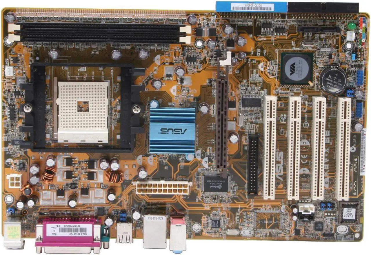 Alt view image 3 of 5 - ASUS K8V-X SE 754 VIA K8T800 ATX AMD Motherboard
