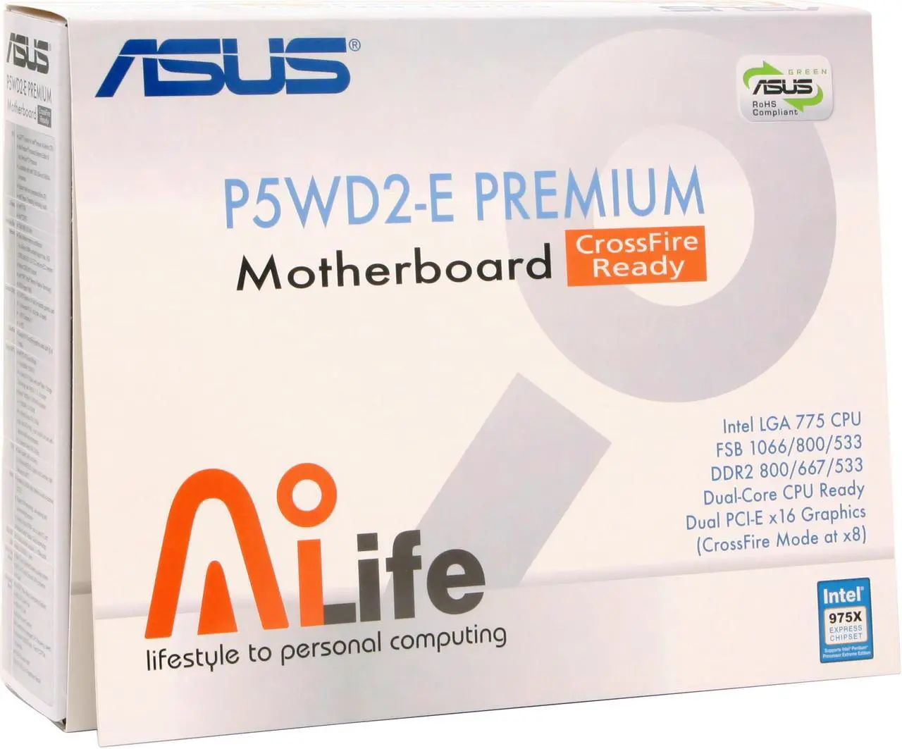 Alt view image 6 of 6 - ASUS P5WD2-E Premium LGA 775 Intel 975X ATX Intel Motherboard