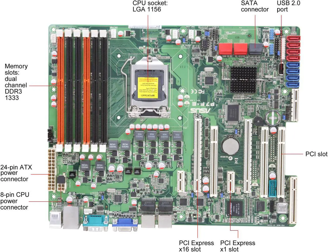 Alt view image 9 of 11 - ASUS P7F-E ATX Server Motherboard LGA 1156 Intel 3420 w/ Flex-E Technology