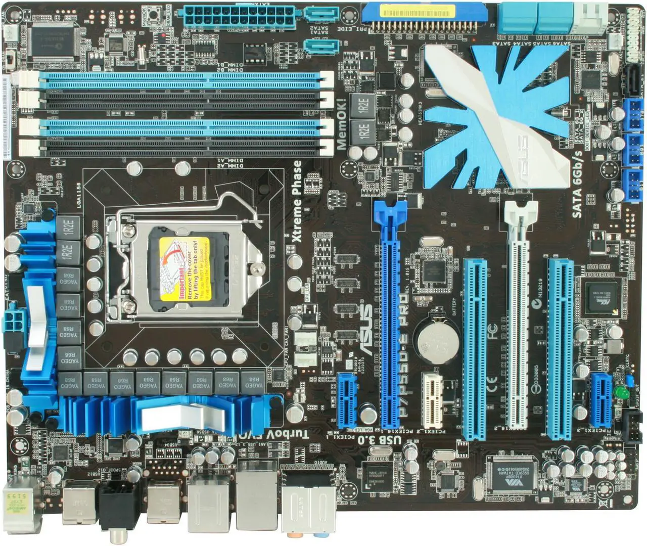Alt view image 3 of 5 - ASUS P7P55D-E Pro LGA 1156 Intel P55 USB 3.0 ATX Intel Motherboard