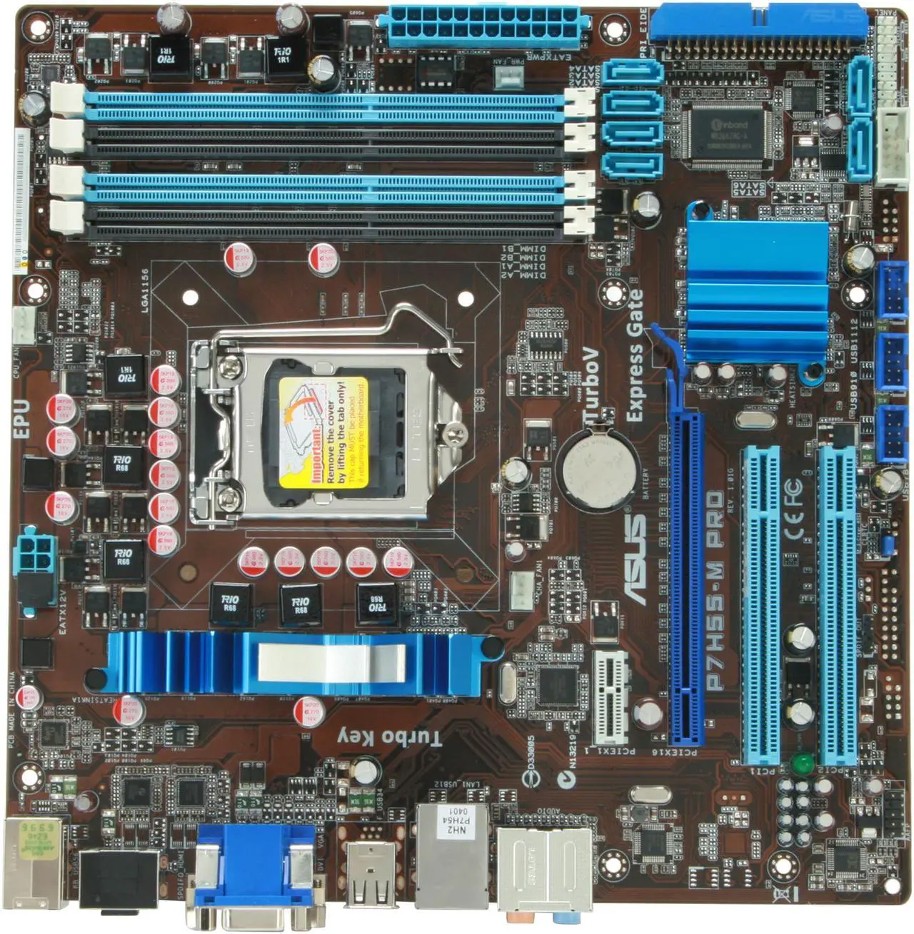 Alt view image 3 of 5 - ASUS P7H55-M PRO LGA 1156 Intel H55 HDMI Micro ATX Intel Motherboard