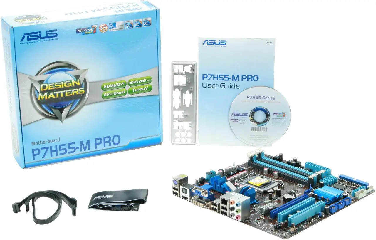 Alt view image 5 of 5 - ASUS P7H55-M PRO LGA 1156 Intel H55 HDMI Micro ATX Intel Motherboard