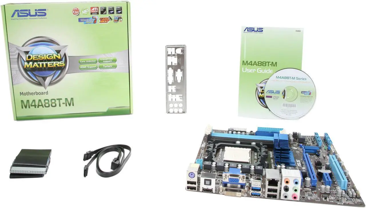 Alt view image 5 of 5 - ASUS M4A88T-M AM3 AMD 880G HDMI Micro ATX AMD Motherboard