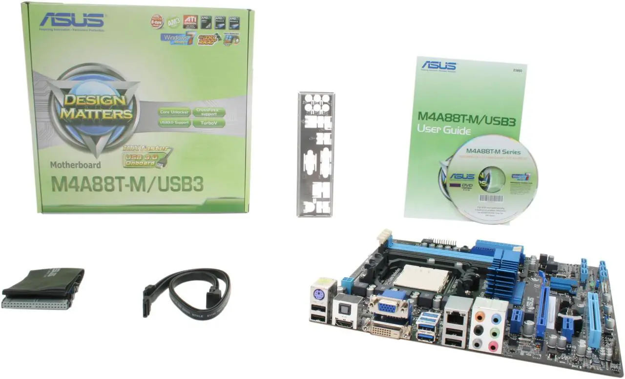 Alt view image 5 of 5 - ASUS M4A88T-M/USB3 AM3 AMD 880G USB 3.0 HDMI Micro ATX AMD Motherboard