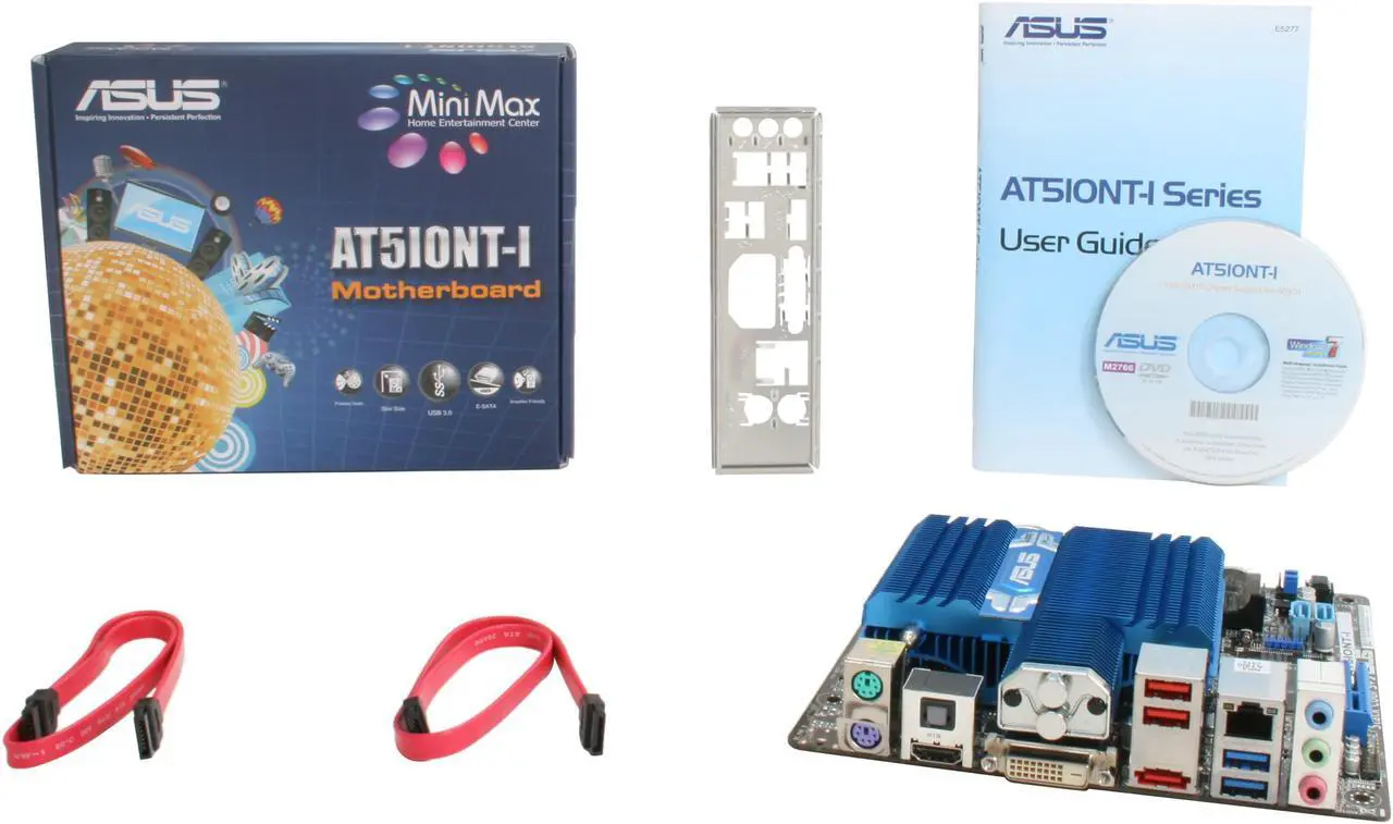 Alt view image 5 of 5 - ASUS AT5IONT-I Intel Atom D525 (1.8GHz, dual-core) BGA559 Intel NM10 Mini ITX Motherboard / CPU Combo