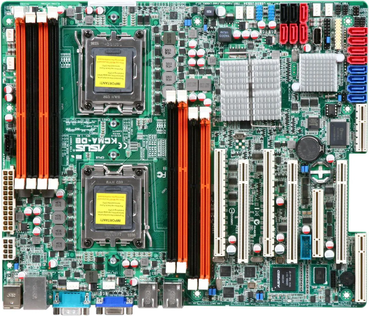 Alt view image 4 of 5 - ASUS KCMA-D8 ATX Server Motherboard Dual Socket C32 AMD SR5670 DDR3 1333/1066/800