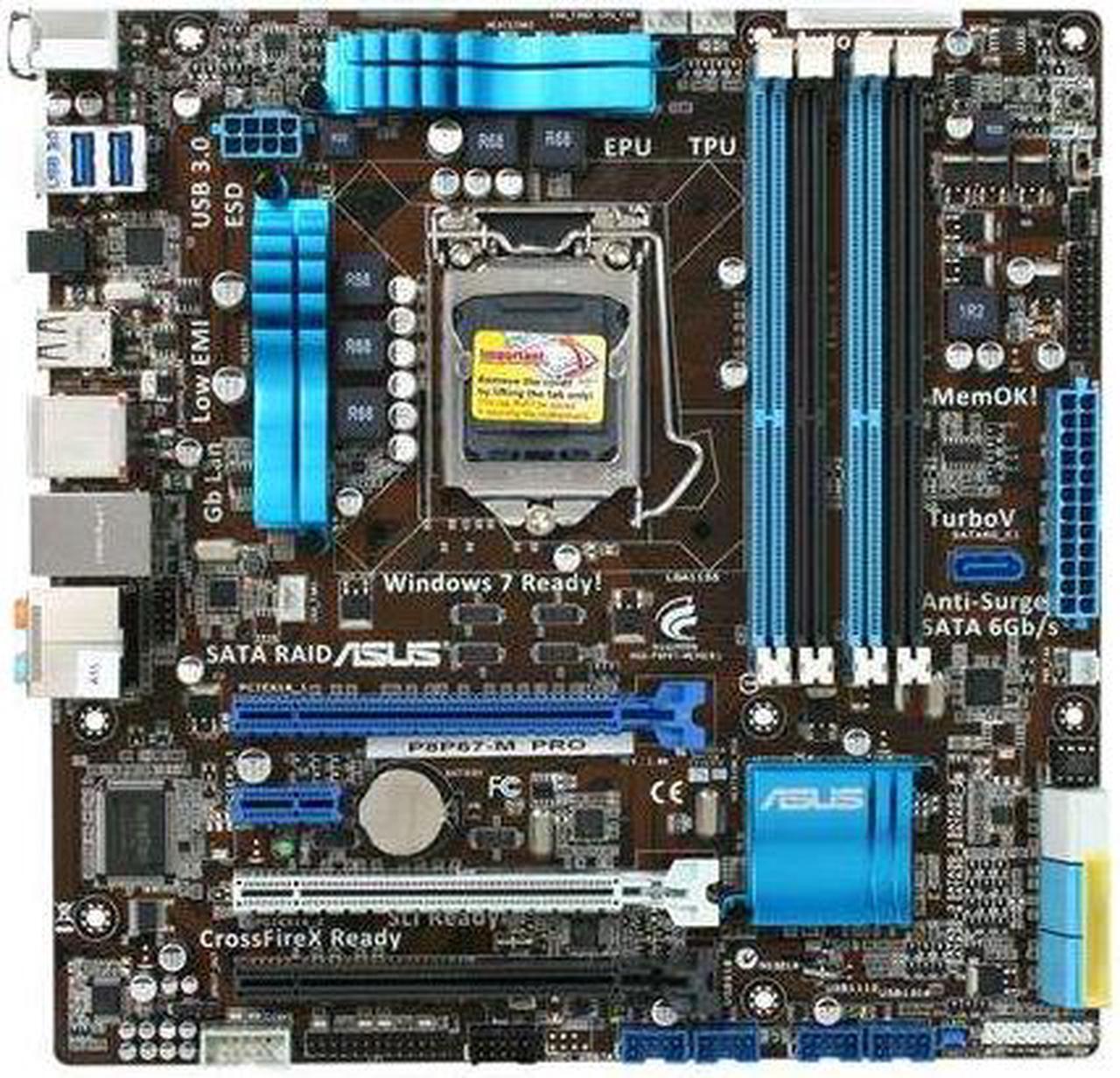 Alt view image 3 of 5 - ASUS P8P67-M PRO LGA 1155 Intel P67 USB 3.0 Micro ATX Intel Motherboard