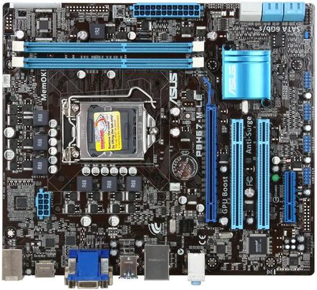 Alt view image 2 of 4 - ASUS P8H67-M LE (REV 3.0) LGA 1155 Intel H67 HDMI USB 3.0 Micro ATX Intel Motherboard
