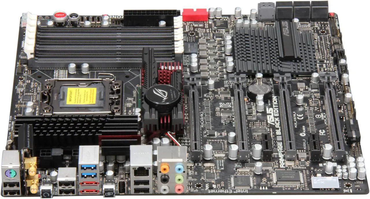 Alt view image 3 of 8 - ASUS Rampage III Black Edition LGA 1366 Intel X58 USB 3.0 Extended ATX Intel Motherboard