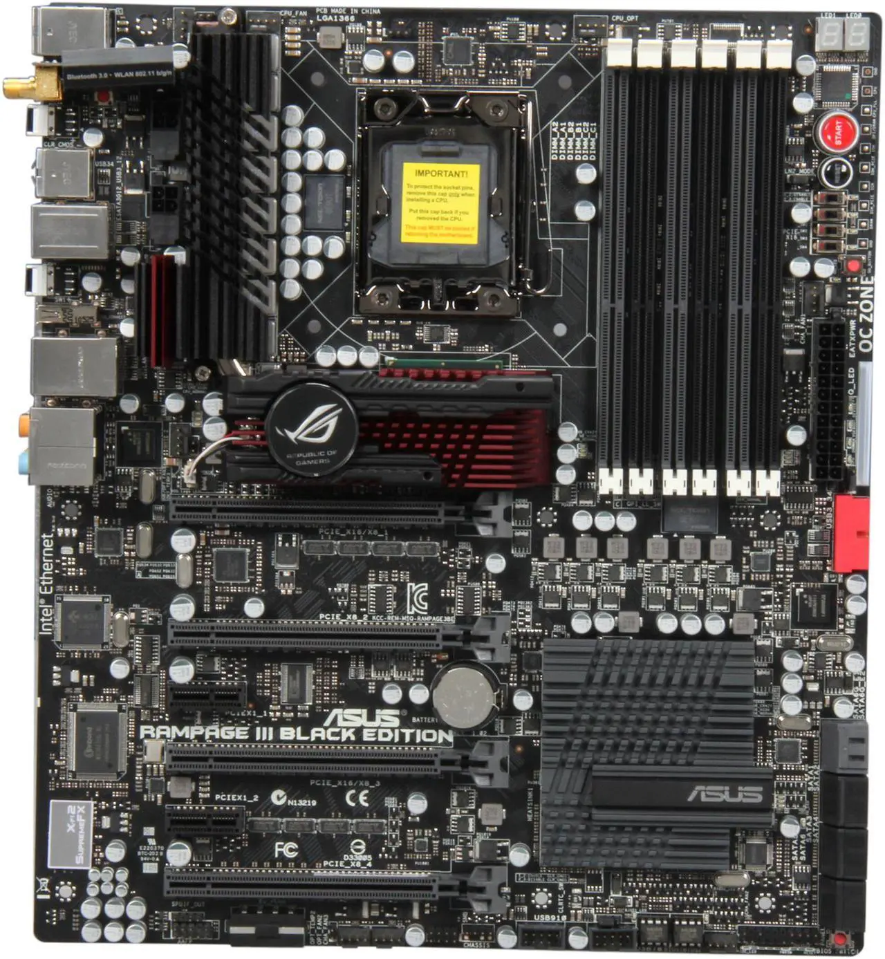 Alt view image 4 of 8 - ASUS Rampage III Black Edition LGA 1366 Intel X58 USB 3.0 Extended ATX Intel Motherboard