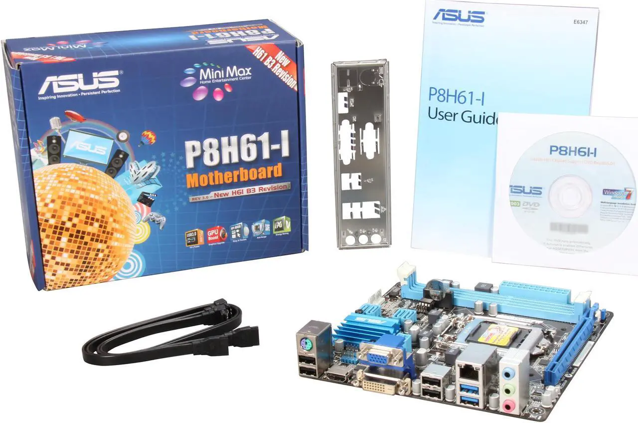 Alt view image 5 of 5 - ASUS P8H61-I (REV 3.0) LGA 1155 Intel H61 HDMI USB 3.0 Mini ITX Intel Motherboard