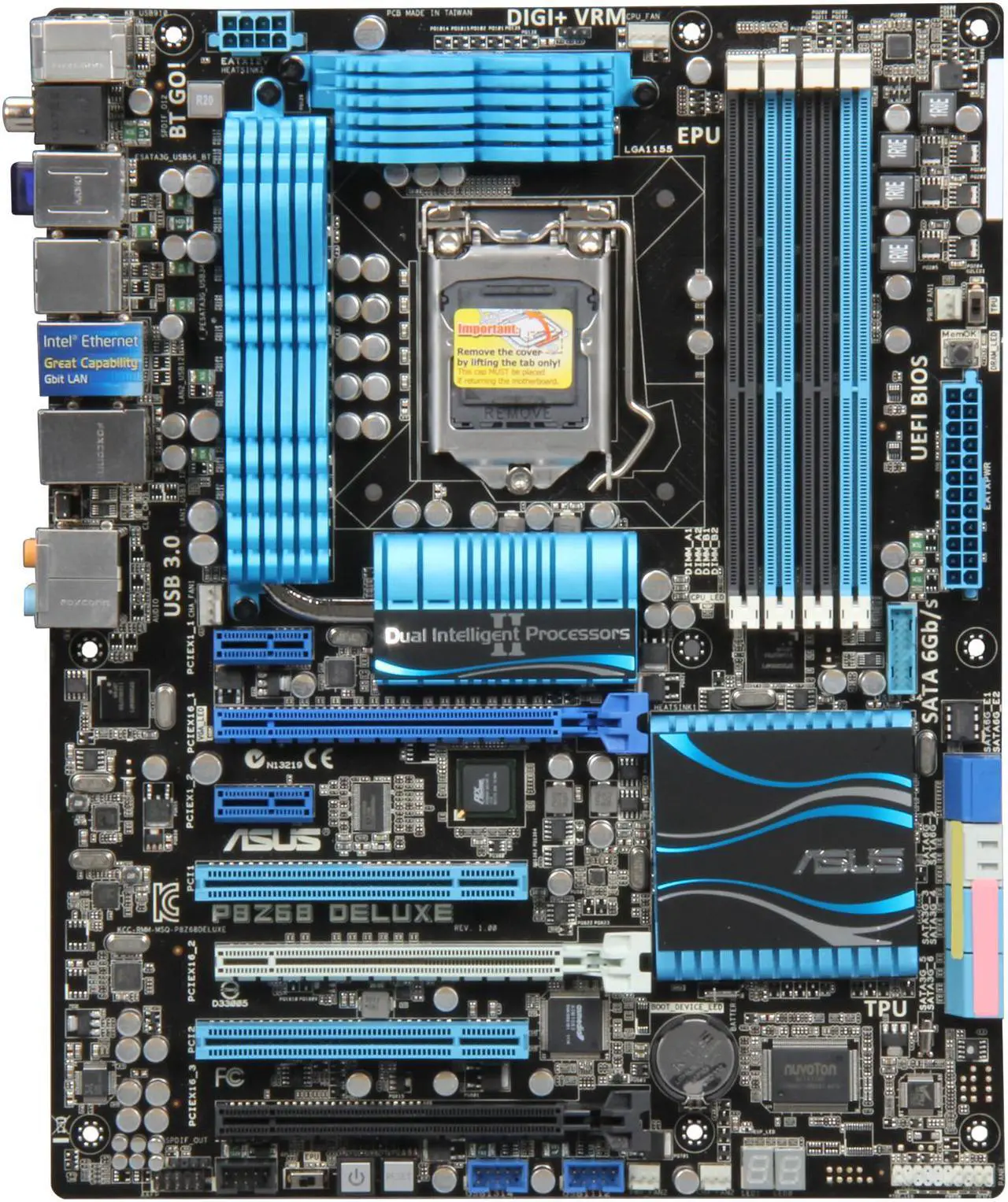 Alt view image 3 of 5 - ASUS P8Z68 Deluxe LGA 1155 Intel Z68 USB 3.0 ATX Intel Motherboard with UEFI BIOS