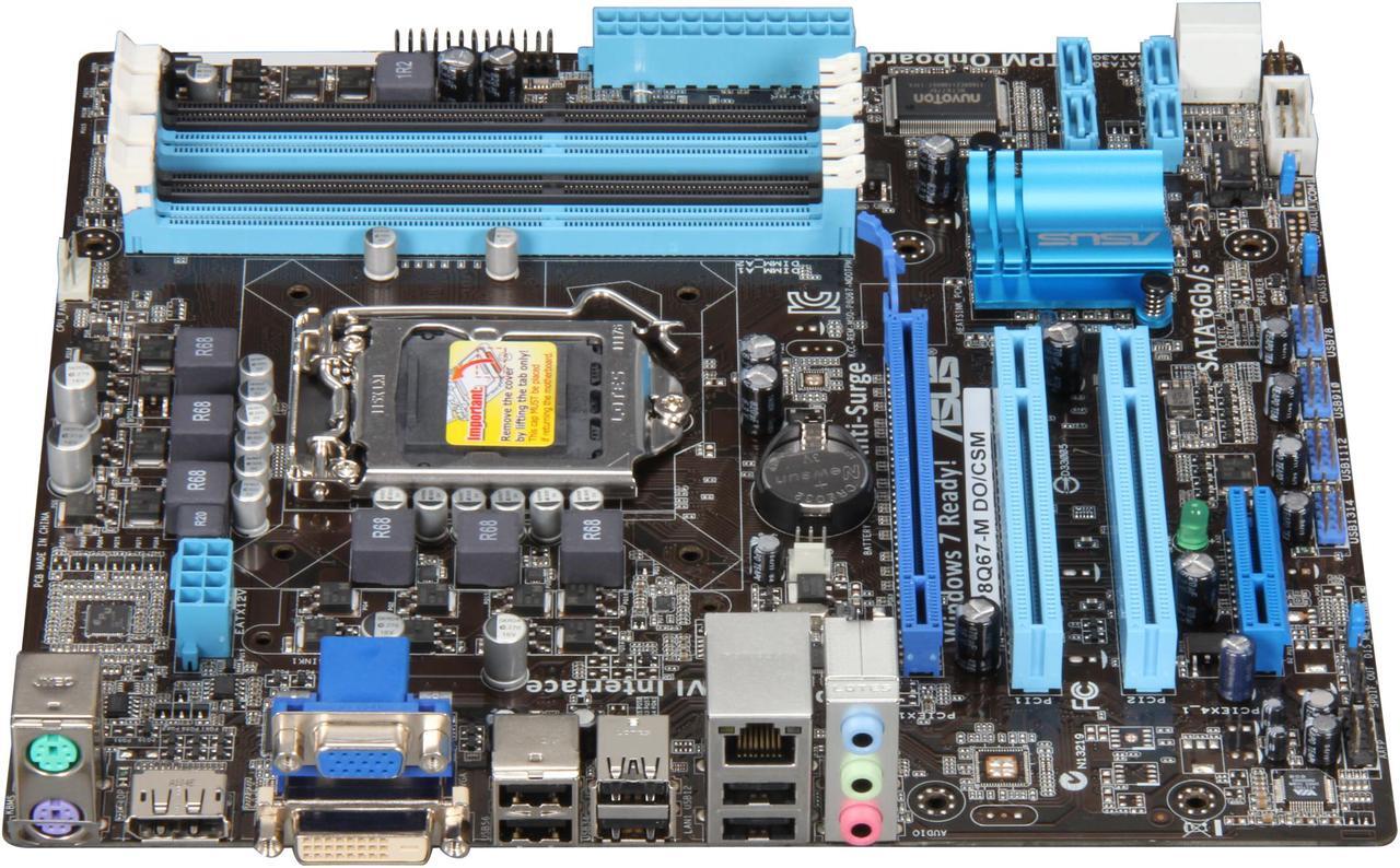 Alt view image 2 of 5 - ASUS P8Q67-M DO/CSM (REV 3.0) LGA 1155 Intel Q67 SATA 6Gb/s Micro ATX Intel Motherboard with UEFI BIOS