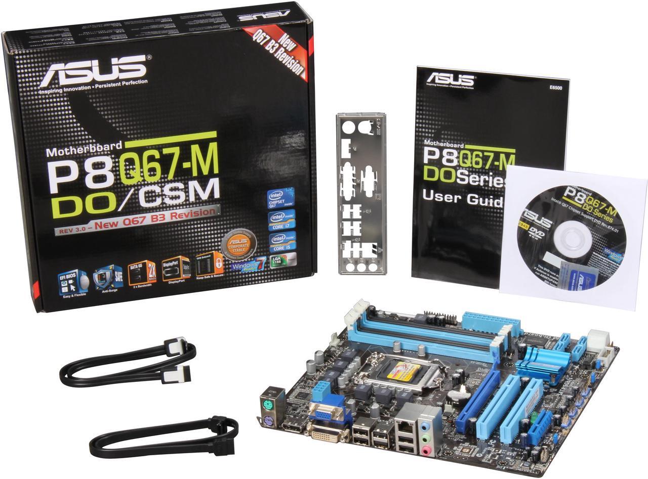 Alt view image 5 of 5 - ASUS P8Q67-M DO/CSM (REV 3.0) LGA 1155 Intel Q67 SATA 6Gb/s Micro ATX Intel Motherboard with UEFI BIOS