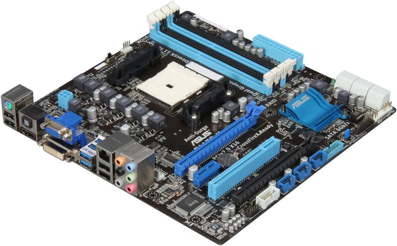 Main image of ASUS F1A75-M FM1 AMD A75 (Hudson D3) USB 3.0 HDMI Micro ATX AMD Motherboard with UEFI BIOS