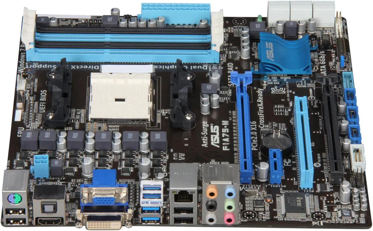 Alt view image 2 of 5 - ASUS F1A75-M FM1 AMD A75 (Hudson D3) USB 3.0 HDMI Micro ATX AMD Motherboard with UEFI BIOS