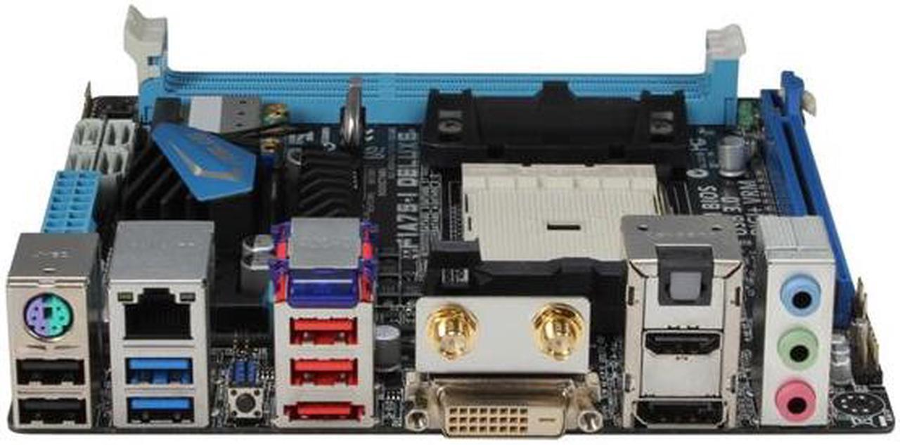 Alt view image 2 of 7 - ASUS F1A75-I Deluxe FM1 AMD A75 (Hudson D3) USB 3.0 HDMI Mini ITX AMD Motherboard