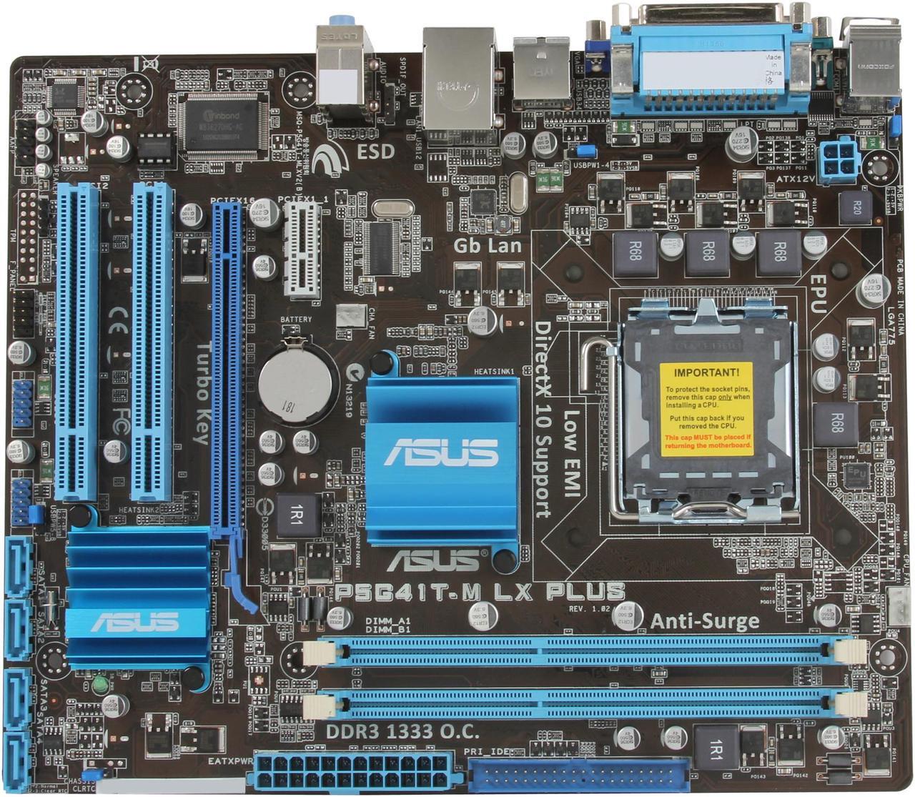 Alt view image 3 of 5 - ASUS P5G41T-M LX PLUS LGA 775 Intel G41 Micro ATX Intel Motherboard