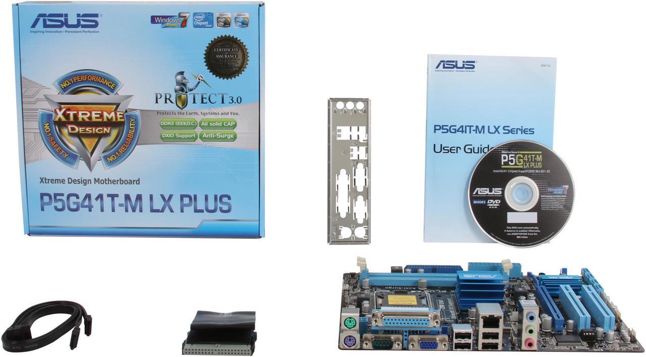 Alt view image 5 of 5 - ASUS P5G41T-M LX PLUS LGA 775 Intel G41 Micro ATX Intel Motherboard