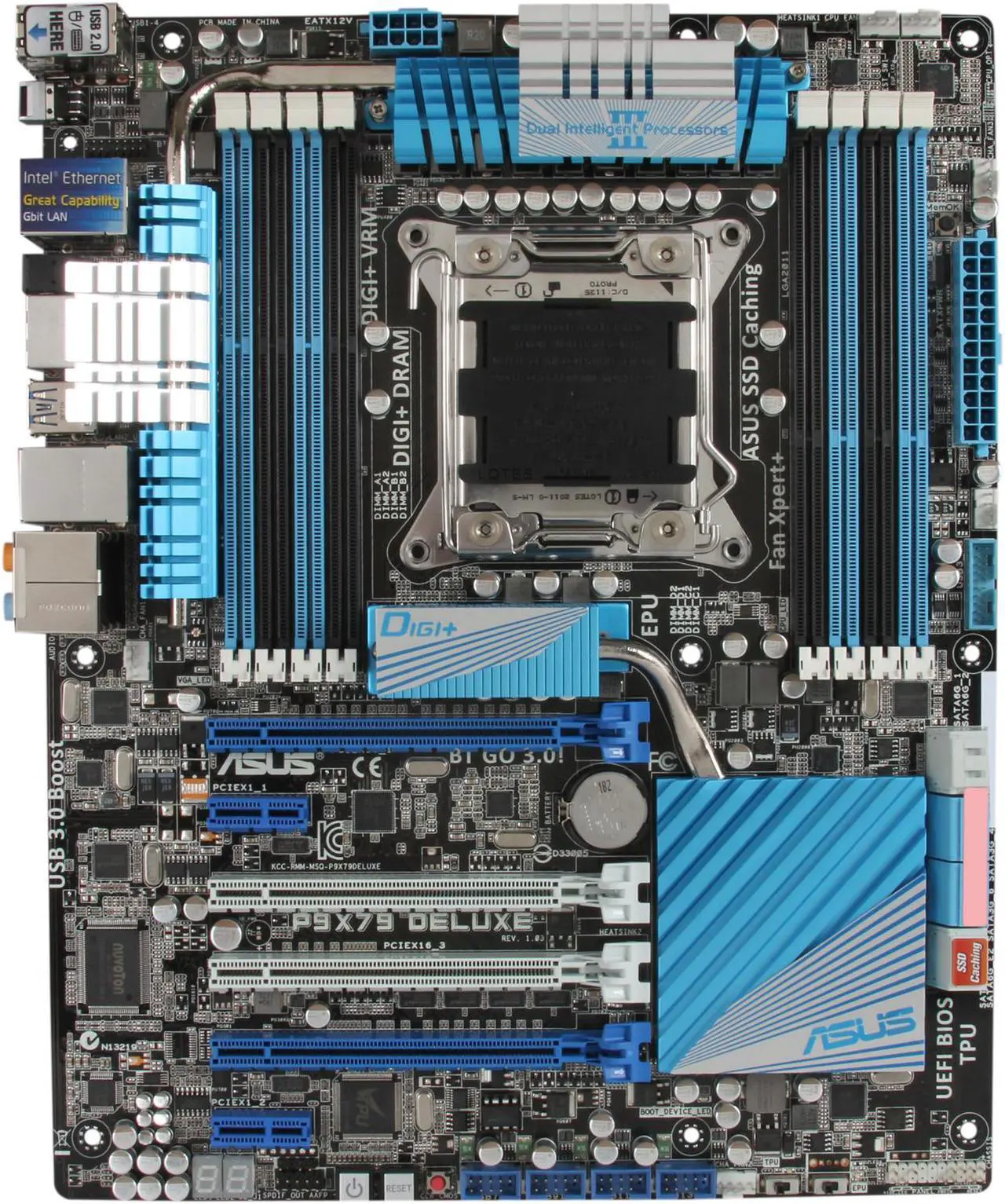 Alt view image 3 of 5 - ASUS P9X79 DELUXE LGA 2011 Intel X79 USB 3.0 ATX Intel Motherboard with UEFI BIOS
