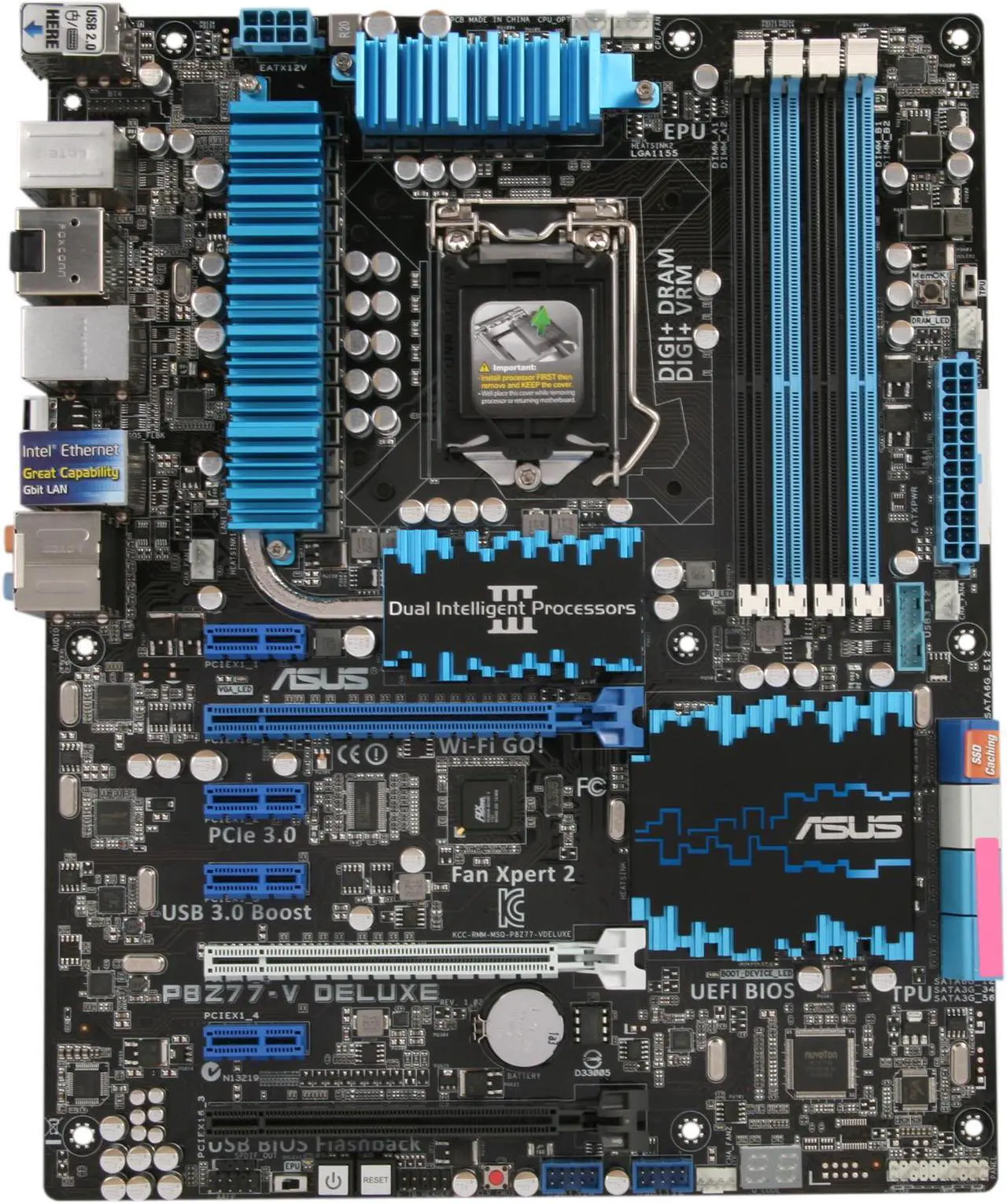 Alt view image 3 of 5 - ASUS P8Z77-V DELUXE LGA 1155 Intel Z77 HDMI USB 3.0 ATX Intel Motherboard