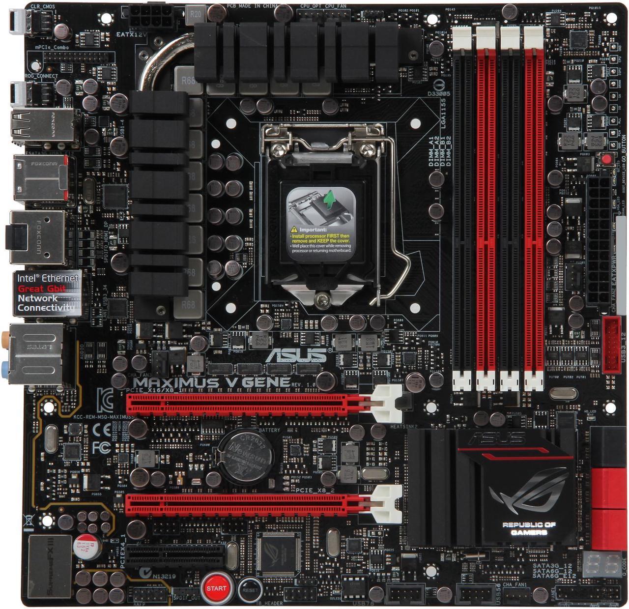 Alt view image 3 of 5 - ASUS Maximus V Gene LGA 1155 Intel Z77 HDMI SATA 6Gb/s USB 3.0 Micro ATX Intel Motherboard