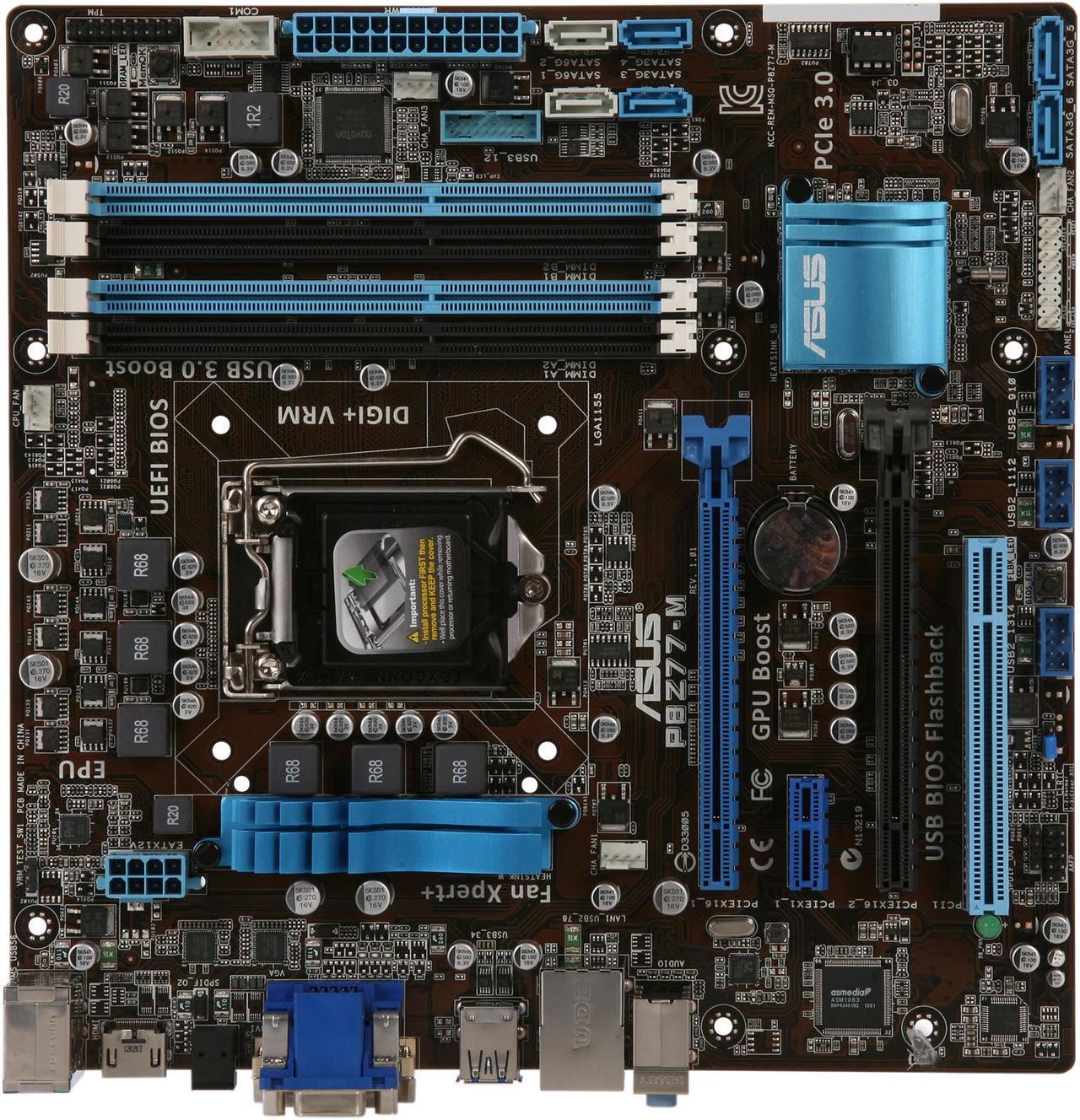 Alt view image 3 of 5 - ASUS P8Z77-M LGA 1155 Intel Z77 HDMI SATA 6Gb/s USB 3.0 Micro ATX Intel Motherboard