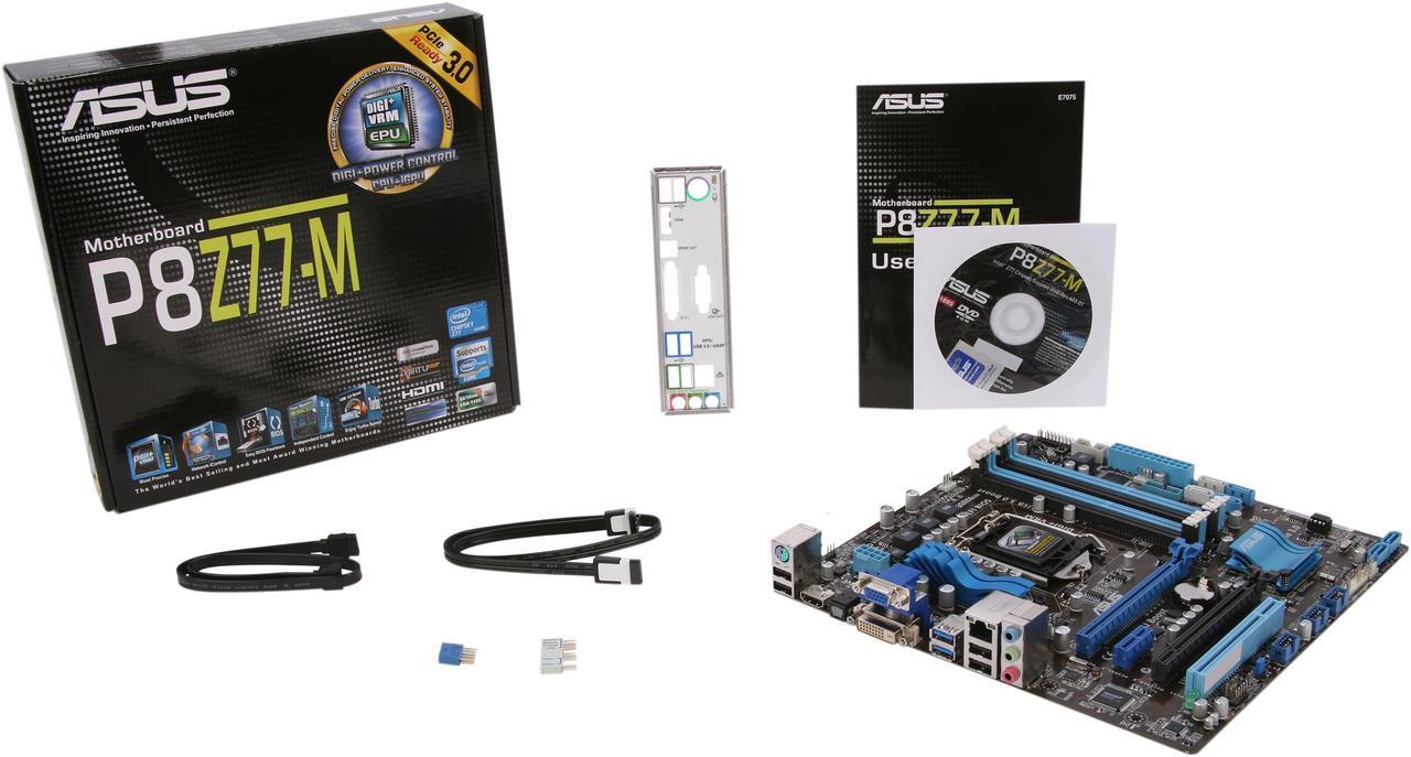 Alt view image 5 of 5 - ASUS P8Z77-M LGA 1155 Intel Z77 HDMI SATA 6Gb/s USB 3.0 Micro ATX Intel Motherboard