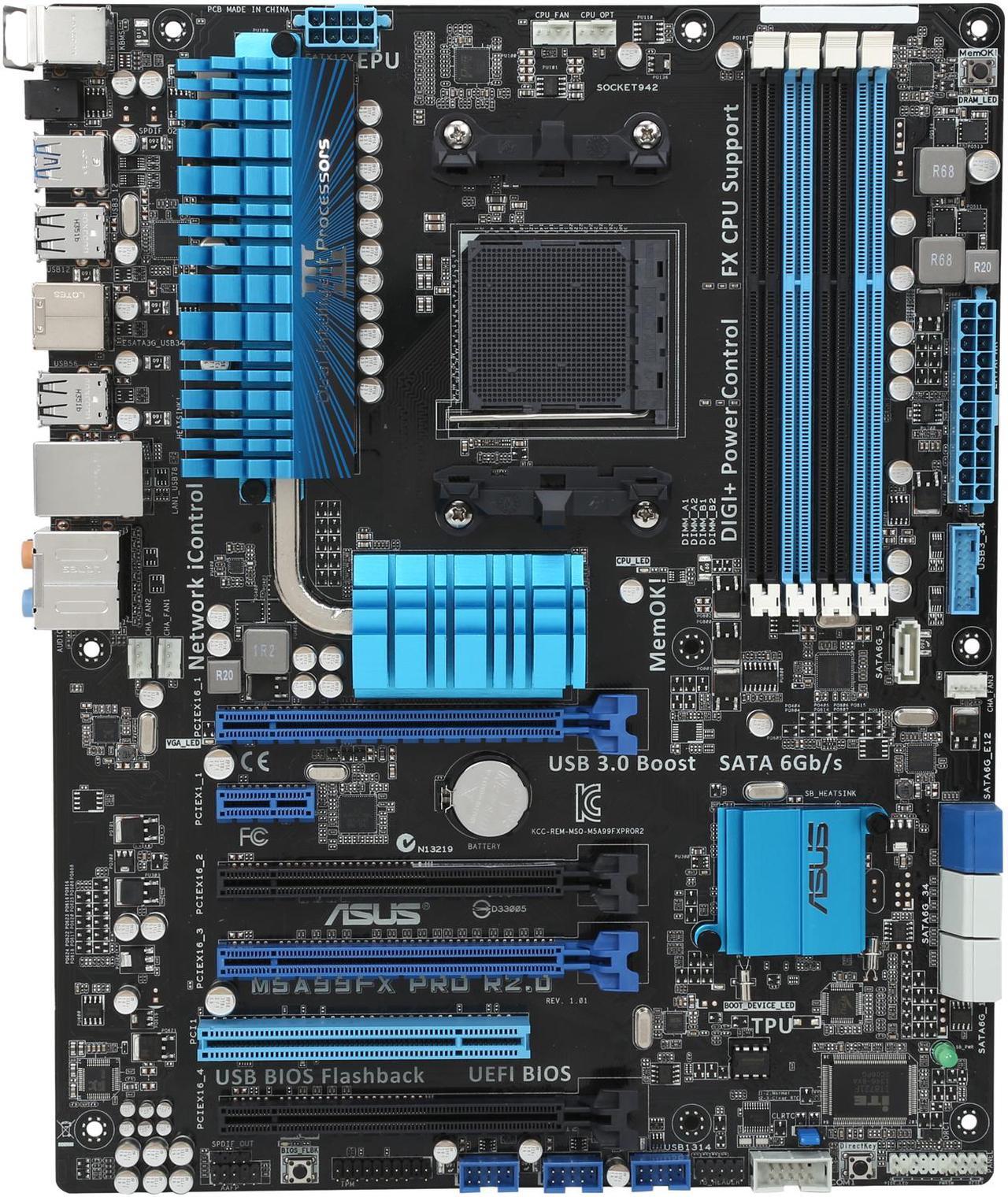 Alt view image 4 of 5 - ASUS M5A99FX PRO R2.0 AM3+ AMD 990FX + SB950 SATA 6Gb/s USB 3.0 ATX AMD Motherboard with UEFI BIOS