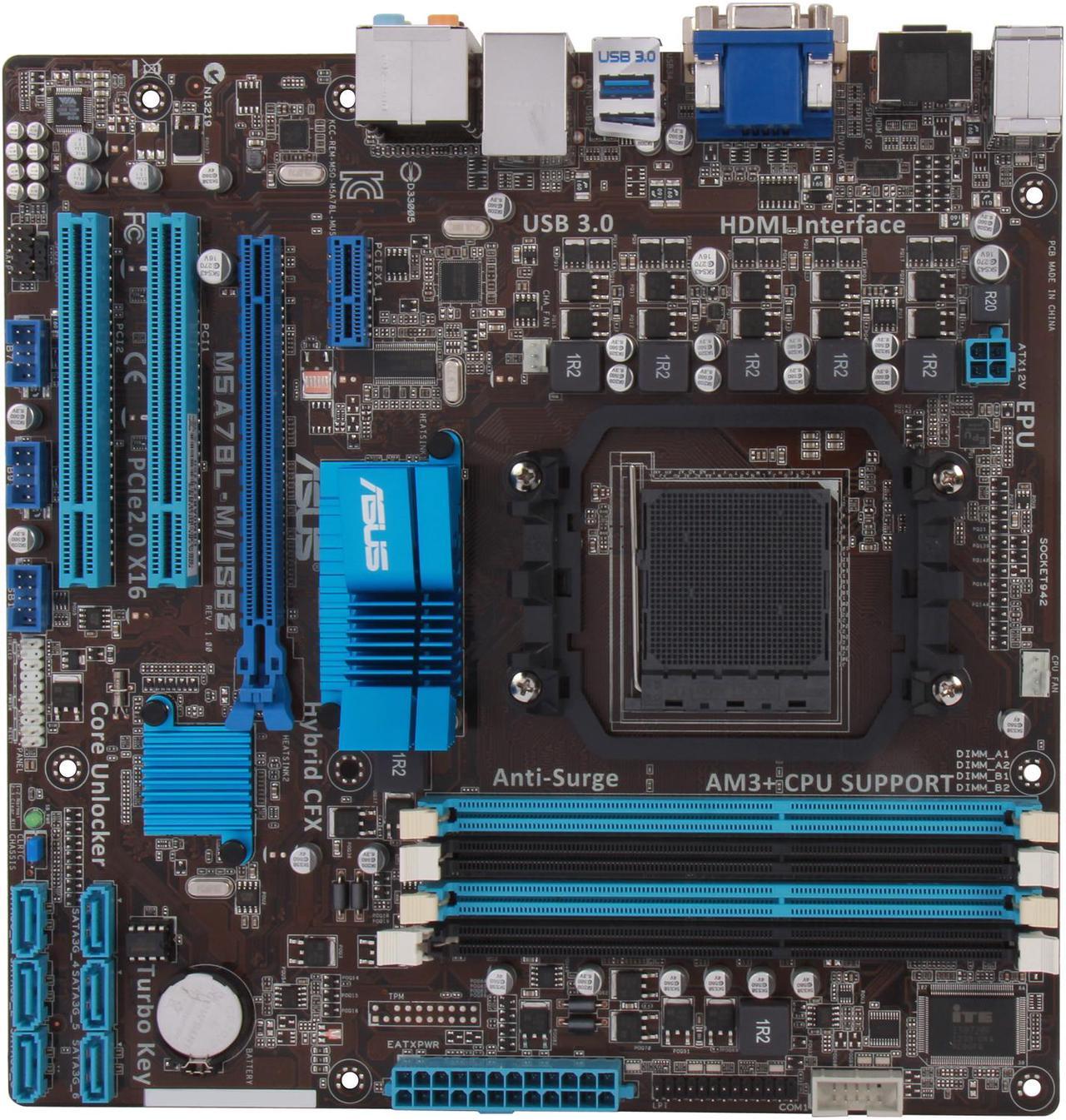 Alt view image 4 of 5 - ASUS M5A78L-M/USB3 AM3+ AMD 760G + SB710 USB 3.0 HDMI uATX AMD Motherboard