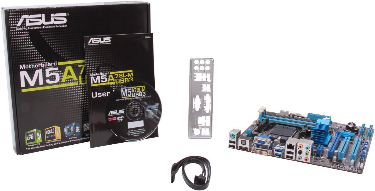 Alt view image 6 of 5 - ASUS M5A78L-M/USB3 AM3+ AMD 760G + SB710 USB 3.0 HDMI uATX AMD Motherboard