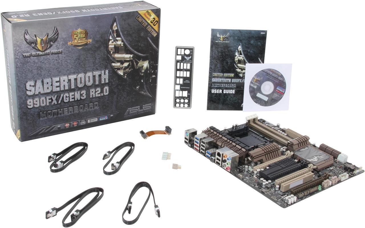 Alt view image 5 of 5 - ASUS TUF SABERTOOTH 990FX/GEN3 R2.0 AM3+ AMD 990FX SATA 6Gb/s USB 3.0 ATX AMD Motherboard