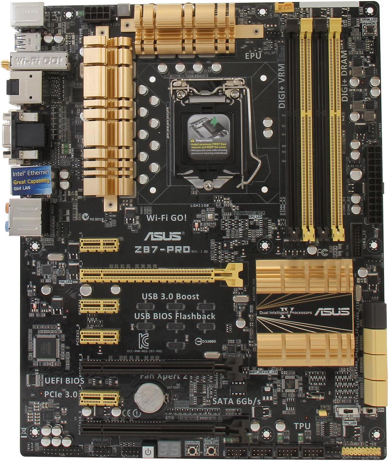 Alt view image 3 of 5 - ASUS Z87-PRO LGA 1150 Intel Z87 HDMI SATA 6Gb/s USB 3.0 ATX Intel Motherboard