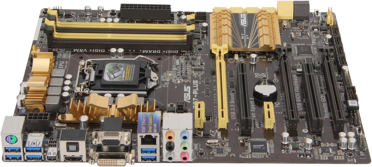 Alt view image 3 of 5 - ASUS Z87-PLUS LGA 1150 Intel Z87 HDMI SATA 6Gb/s USB 3.0 ATX Intel Motherboard